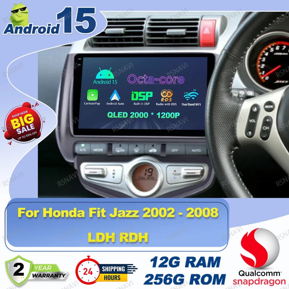 Android 15 Car Radio For Honda Fit Jazz 2002 2003 2004 - 2008 E90 Motorcycle Accessories Golf 8 Automotive Tools Mercedes W204