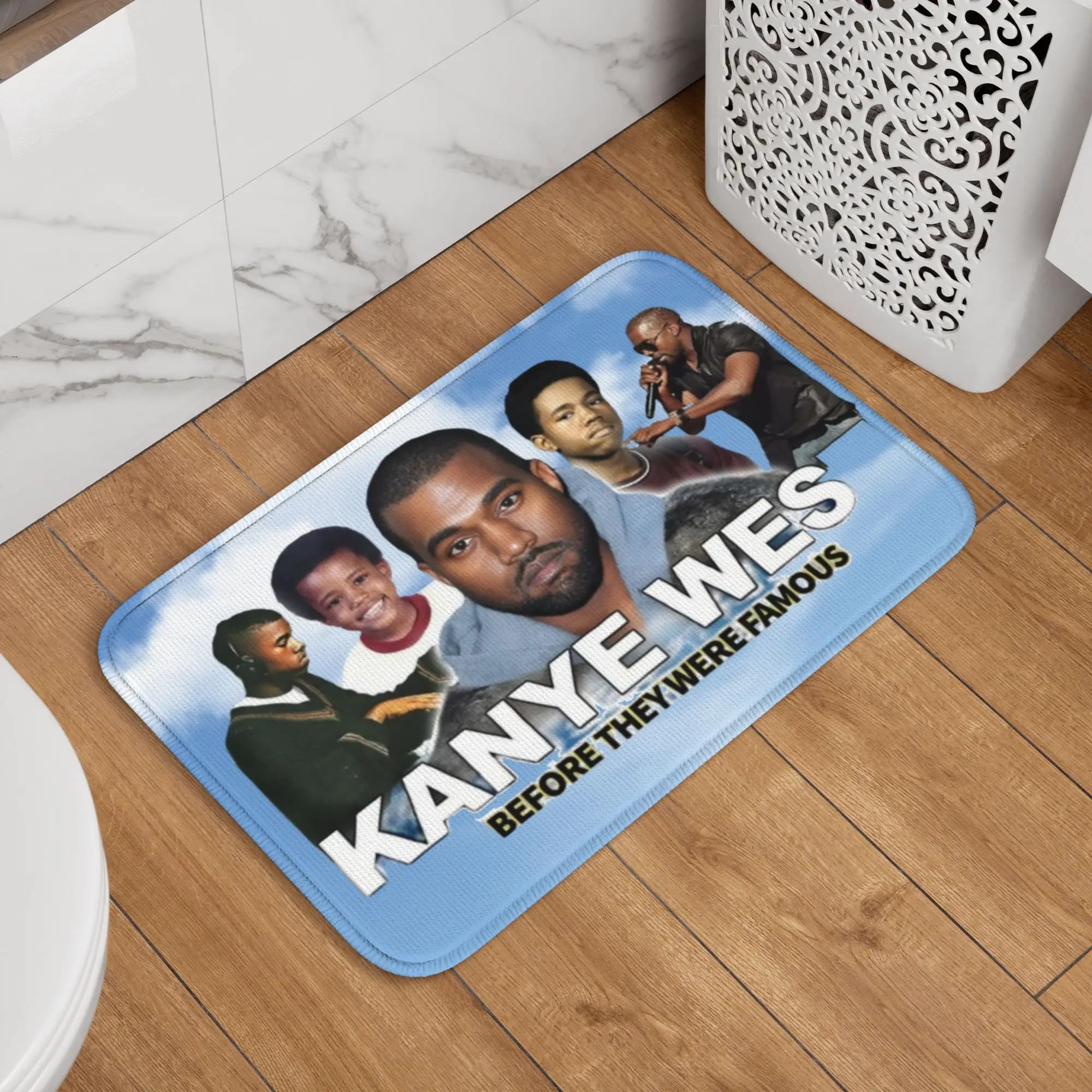 Tappeto Zerbino Personalizzato Antiscivolo Impermeabile per Interni, con Stampa Divertente di Kanye West, per Ingresso, Bagno o Pavimento
