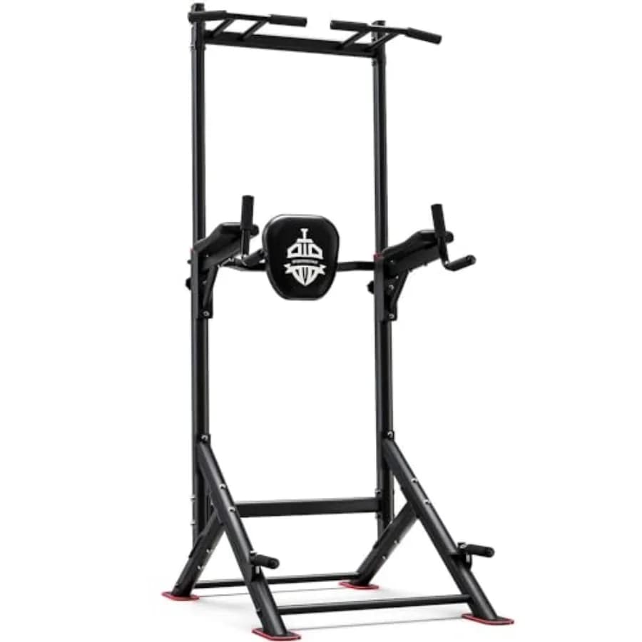 Power Tower Station for Tractions and Dip, Stable up to 450 pounds, Strength Training Equipment for Home Gym