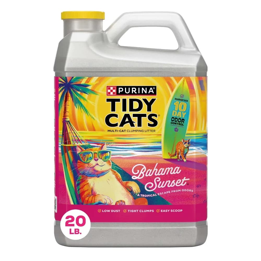 Clumping Cat Litter with Odor Control, Scented with Bahama Sunset Fragrance, 20 Pounds in Jug Container