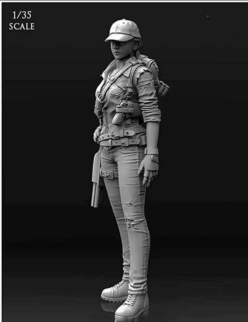 1/35 Bilancia Mercenario Femminile Resina Micro Figura In Miniatura 3d Stampato Bianco Modello Giocattolo Gk Smontato E Non Verniciato Kit