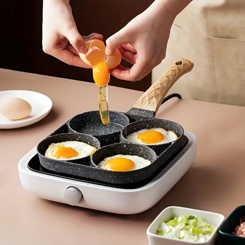 1Pc/Maifan Stone Magic Frying Pan for Eggs, Burgers, Pancakes, Non-Stick Pan for Home Use, Breakfast Mold Frying Pan