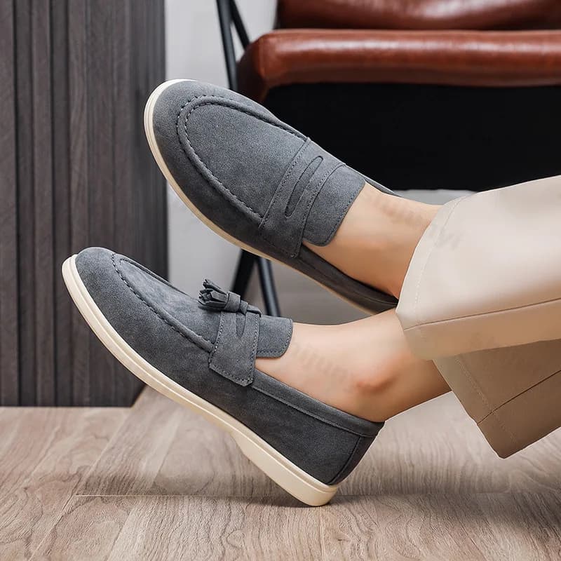 Mocassini da Uomo in Camoscio Opaco 2025, Scarpe Comode Antiscivolo alla Moda, Leggere e Trendy per Uso Casual e Outdoor