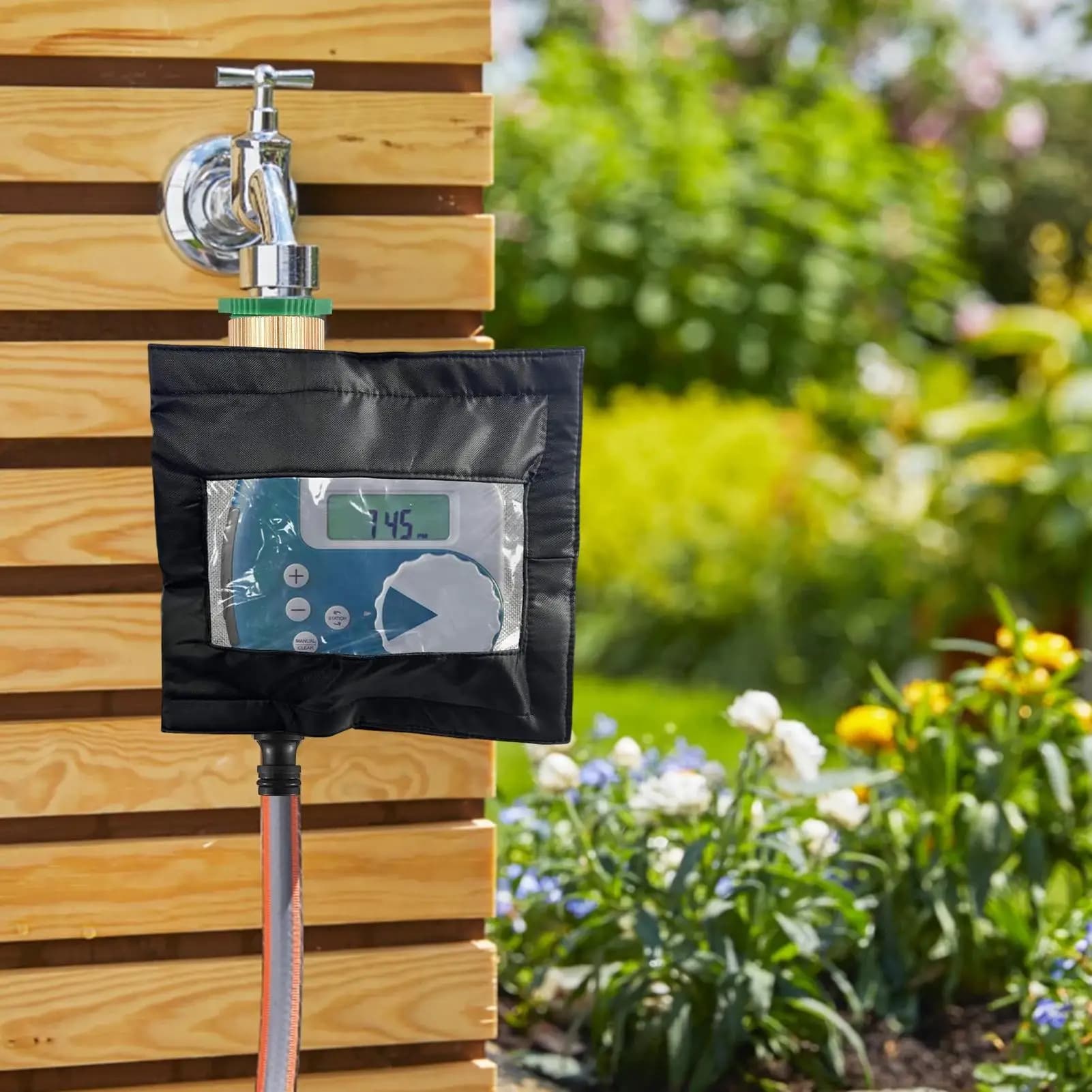 Garden Pipe Timer Cover Weatherproof Sleeve Transparent window sprinkler cover for outdoor lawn courtyard park