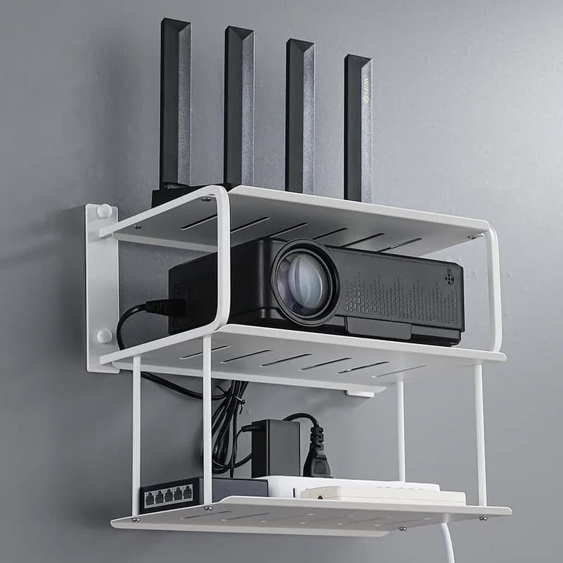 Aluminum Alloy Multifunction Wall Rack For Set-top Box Router Storage Projector Organizer - Storage Rack for Thea House