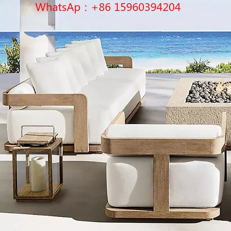 Copridivano Divano in teak americano balcone giardino combinazione moderna per il tempo libero in lega di alluminio per esterni
