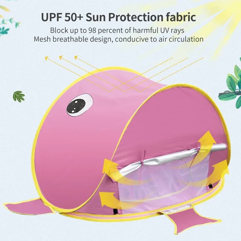 Beach Tent for Children's Pool Sun Tent for Sea Parasols game automatic parent-child play in the house of the well sand portable shelter