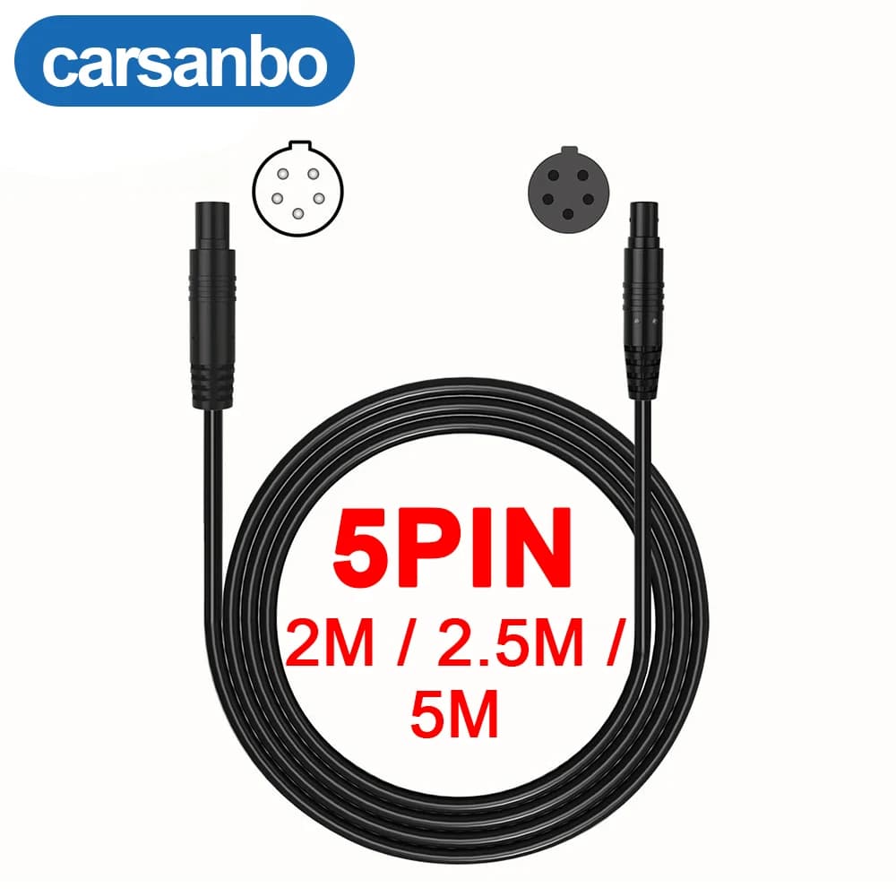 Cavo di Prolunga Carsanbo 2m 2.5m 5m 5 Pin Maschio-Femmina per DVR Veicolare, Dash Cam, Telecamera Retromarcia, Registratore Video Auto