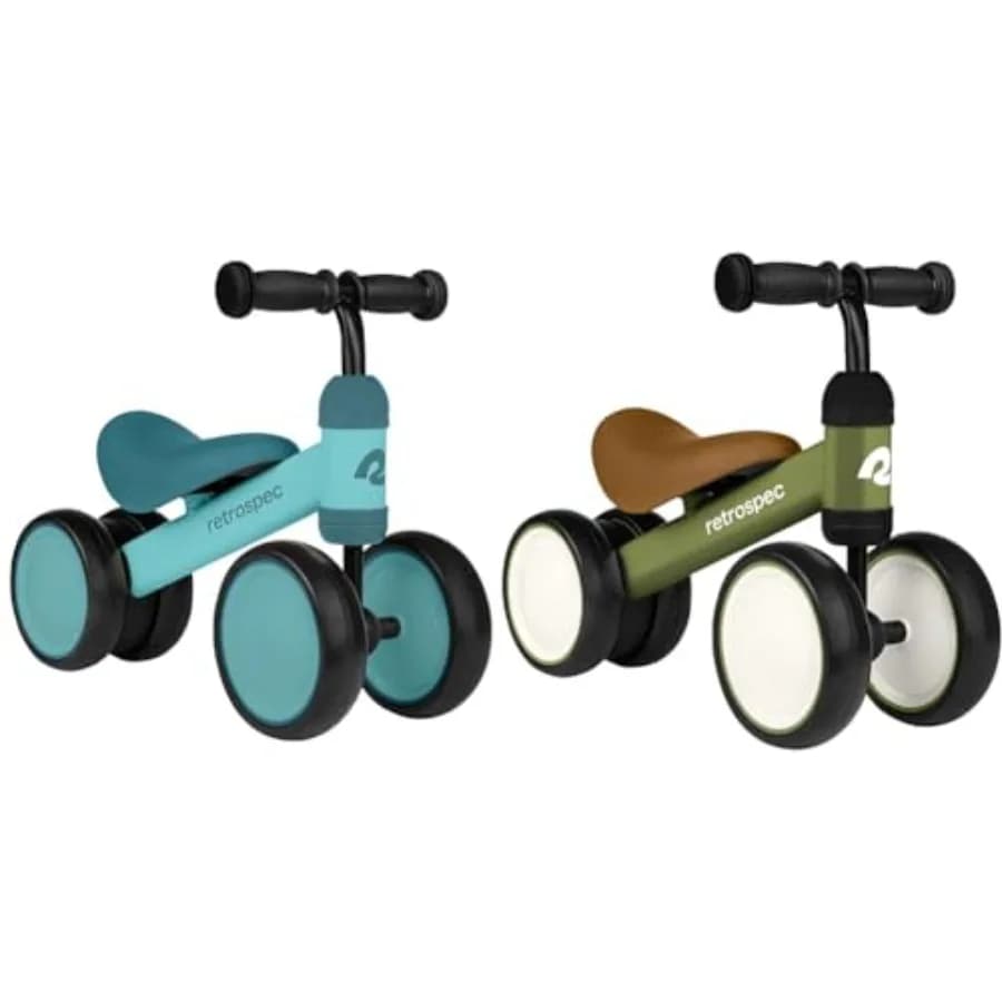 Bicicletta Senza Pedali per Bambini Cricket con 4 Ruote per Età 12-24 Mesi - Telaio Leggero in Alluminio Design Rosso Brillante Scorrimento Fluido