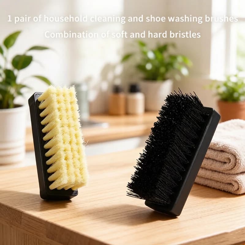 1 Paio di Spazzole in Nylon per la Pulizia delle Scarpe, Setole Morbide e Dure, Pulitore Profondo, Strumento Durevole per la Cura delle Scarpe, per la Pulizia Quotidiana delle Scarpe in Casa
