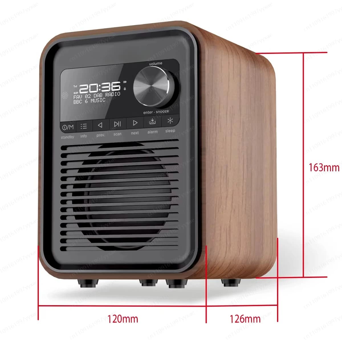 Altoparlante DAB+ FM Radio Bluetooth 5.0, sveglia multifunzione, altoparlante per casa, camera da letto, soggiorno