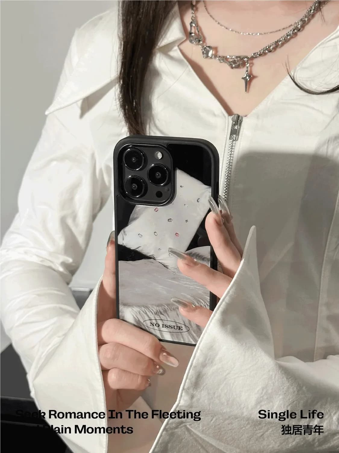 Cover per iPhone in vetro rigido con design artistico coreano di nicchia, creativo e solitario, per iPhone 17 Air 16 15 14 13 12 11 Pro Max Plus, stile Y2K