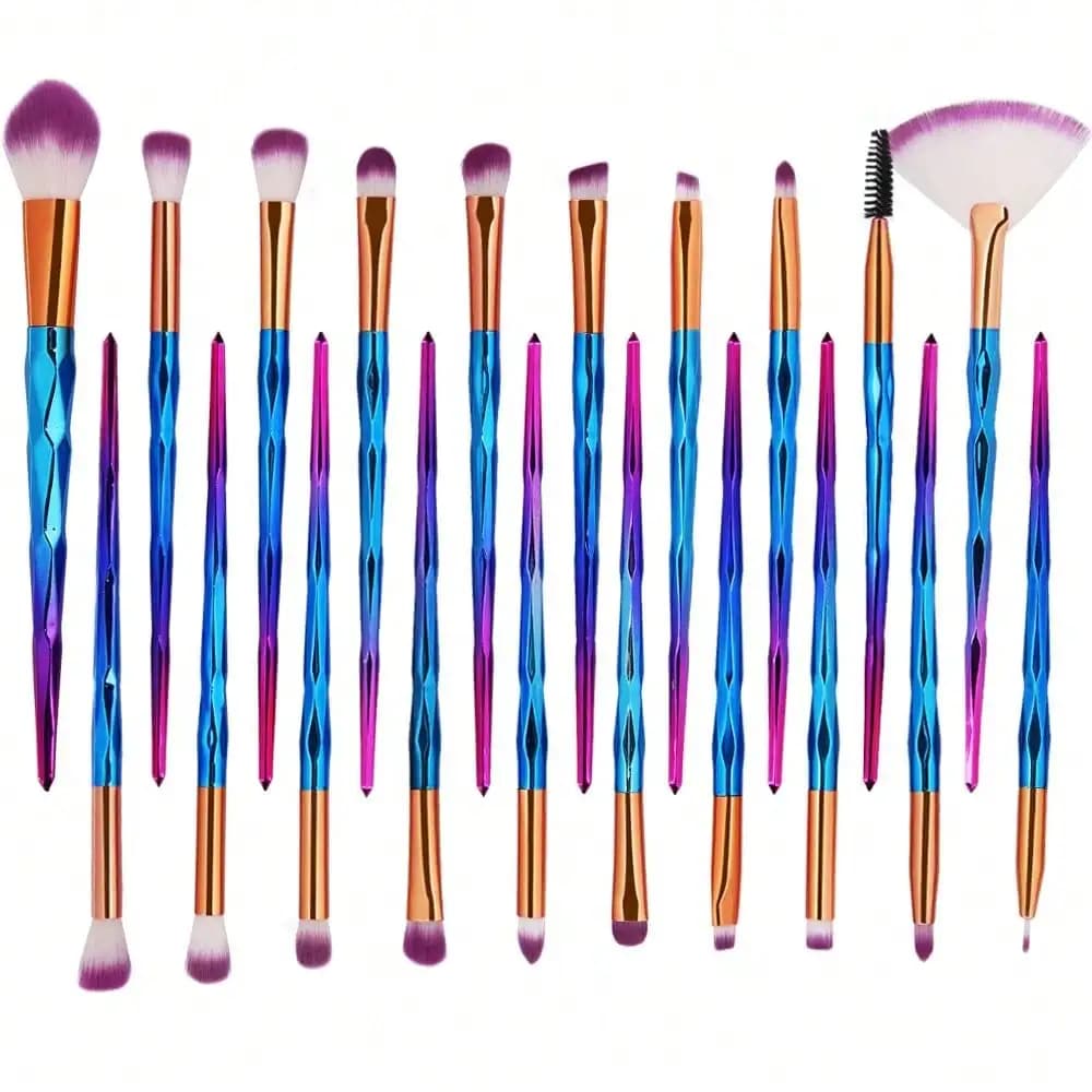 KOLIGHT Set di 20 Spugne Cosmetiche per Ombretto, Eyeliner, Sopracciglia, Labbra, Naso, Fondotinta e Polvere (Viola)