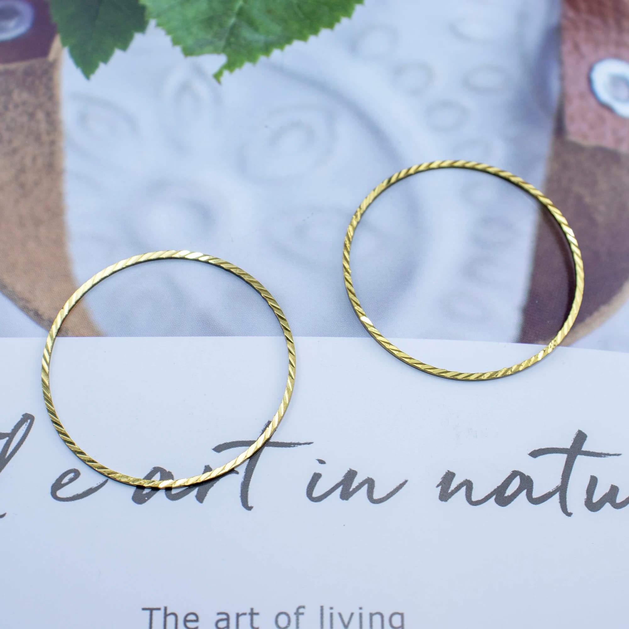 10Pcs Brass Earring Charm Diagona Circle Ring Round Hoop Connector Dream Catcher Link Ring Jewelry Making DIY Earrings Findings