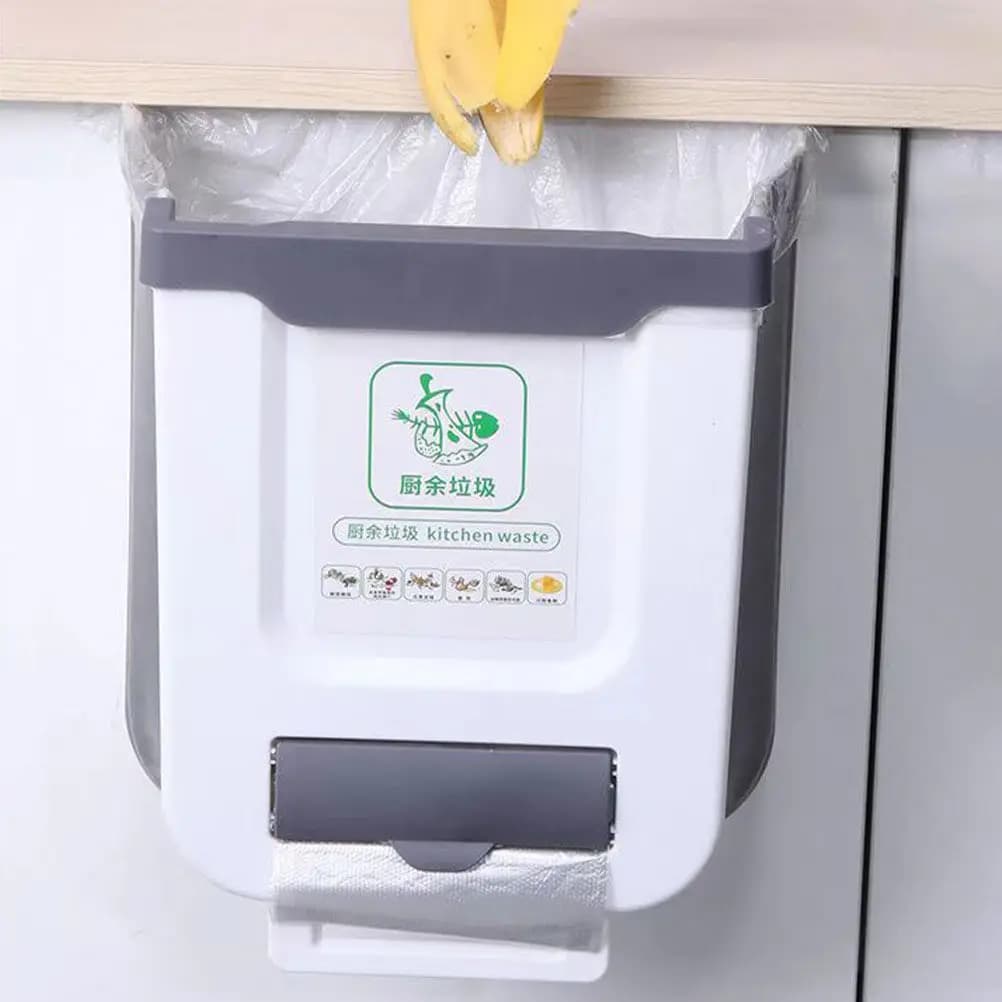 Cestino per Rifiuti da Cucina Pieghevole, Contenitore per Compostaggio Salvaspazio in Plastica Spessa, Bidone della Spazzatura Pieghevole