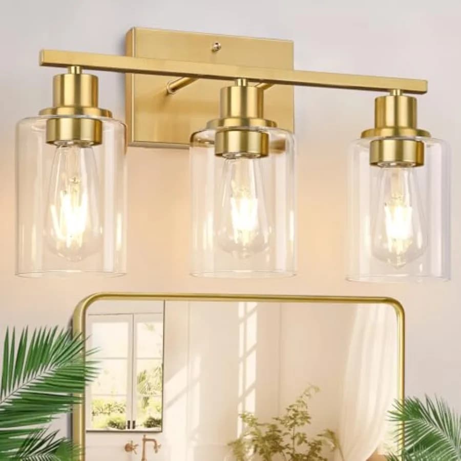 Lampade da Specchio con Paralumi in Vetro Trasparente, Illuminazione per Bagno, Lampada da Parete Moderna per Specchio, Soggiorno, Cabina