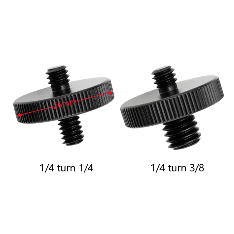 Vite di Conversione Universale per Fotocamera 1/4 Maschio a 3/8 con Doppia Dado, Vite per Montaggio Treppiede a Sgancio Rapido, Adattatore per Montaggio Fotocamera