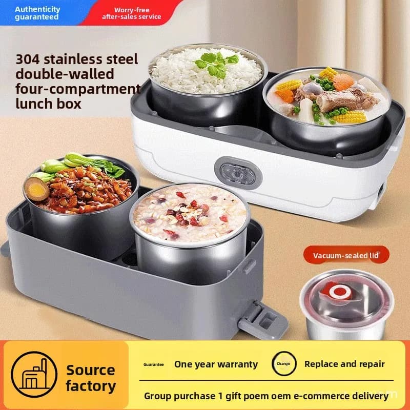 2025 Nuovo portapranzo elettrico, riscaldamento e conservazione del calore, bento box plug-in, uso domestico portatile