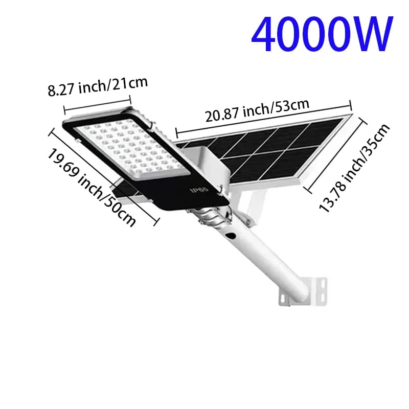 RUISENZHUO 4000W Solar Street Light,Outdoor Large Solar Panel Light Ideal,for Ballparks Streets Campgrounds Fields Road Lighting