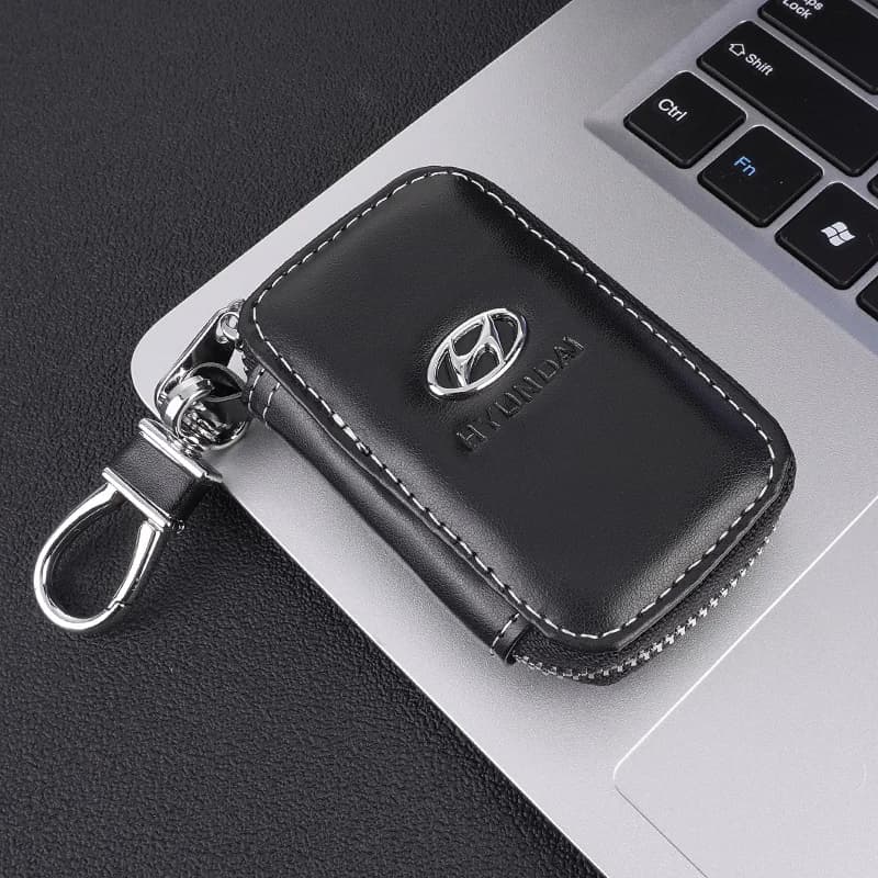3D Metal+Leather Car Key Wallet Car Key Bag Multi Function Key Case For Hyundai Tucson IX35 I30 I20 Kona Coupe Veloster I40 Getz