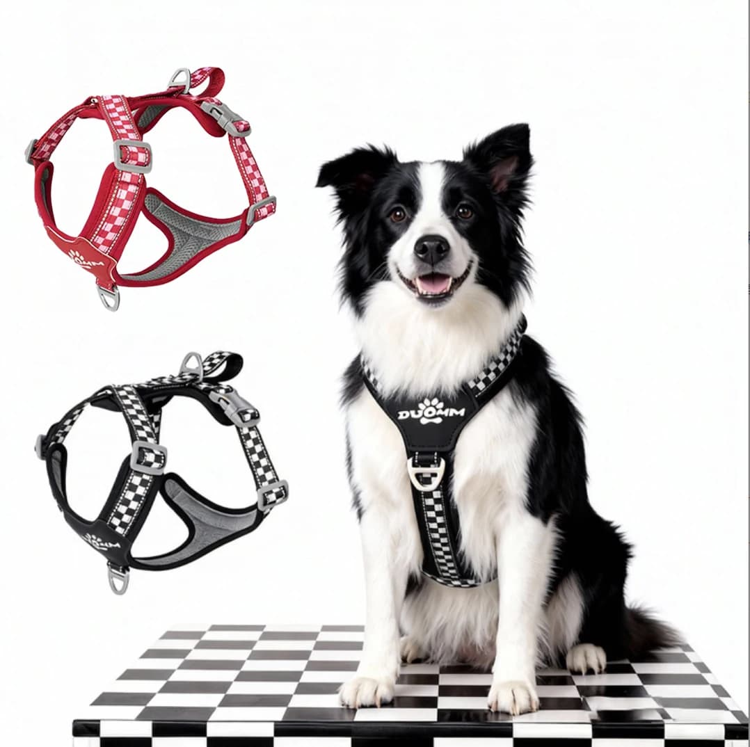 Escape Proof Dog Harness Soft Padded Full Body Pet Harness Reflective Adjustable No Pull Vest with Lift Handle and Leash Clip