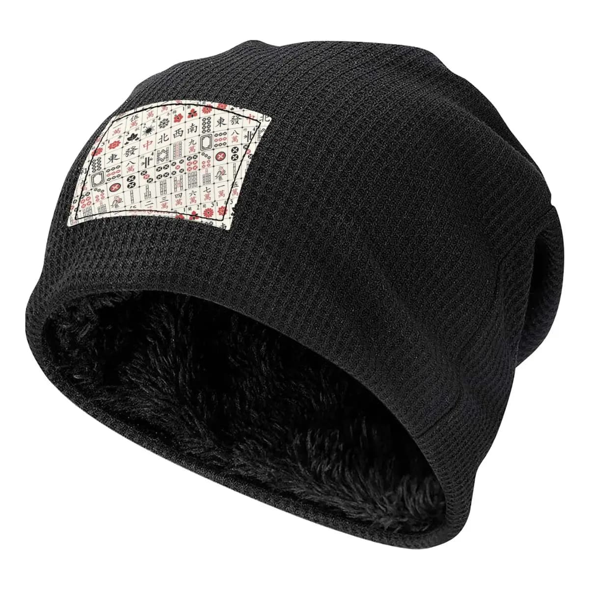 Mahjong Piastrella Modello Uomo Donna Berretti per adulti Berretti Foderato in pile Cappello a cuffia Caldo Moda Autunno Inverno Outdoor Skullies Cappelli