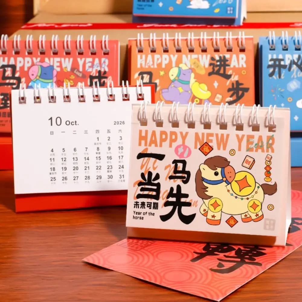 Mini calendario da tavolo in stile cinese, agenda annuale multifunzione, agenda per la casa, organizer per appunti, agenda per la casa