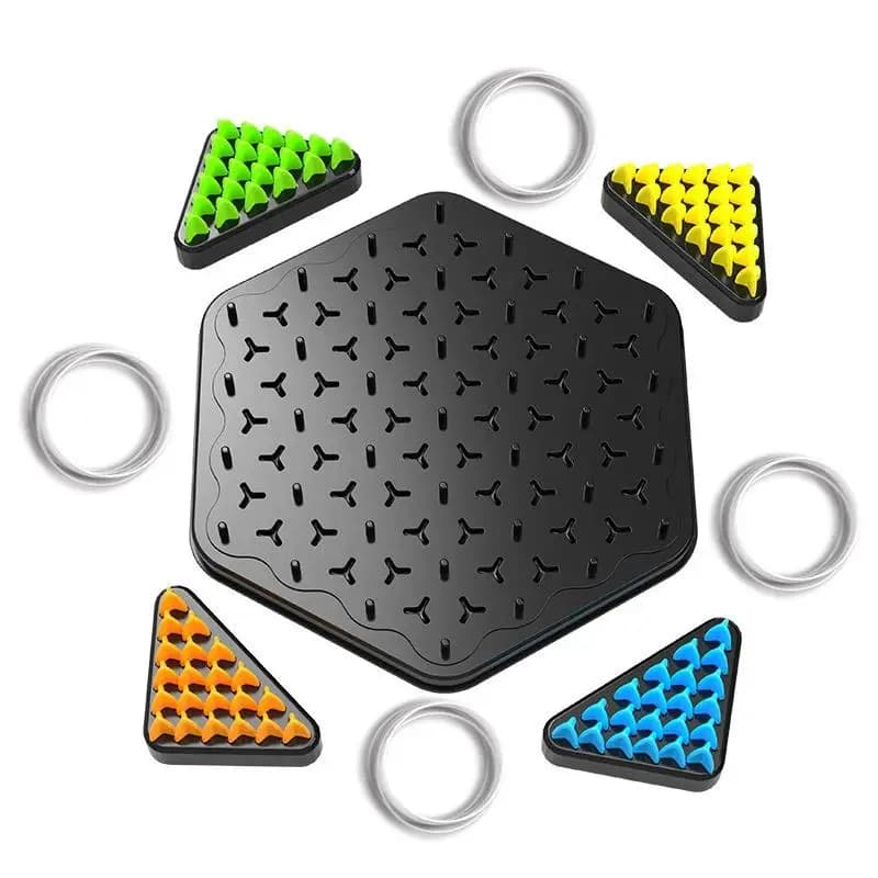 Chain Triangle Chess Rubber Band Game Kids Competitive Battle Family Party Parent-Child Interactive Toy Boys Girls Birthday Gift