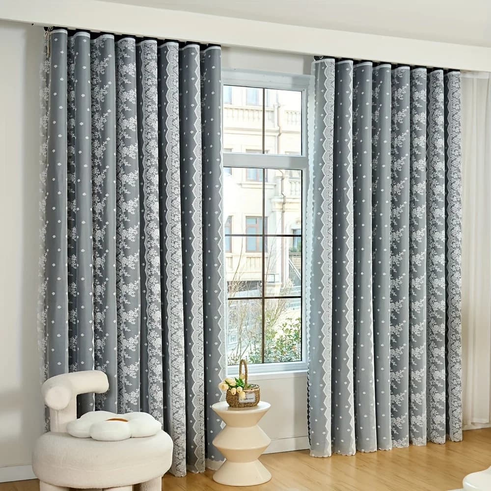 Tende oscuranti con motivo floreale, design a doppio strato in stile giapponese, tenda parasole alla moda per l'arredamento della camera, accesso alla camera da letto