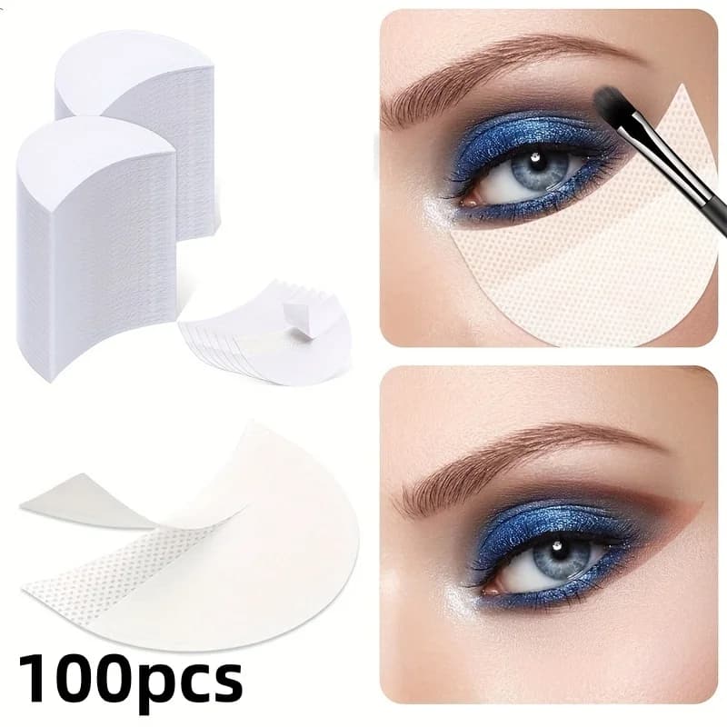 100Pcs Makeup Stencils Eyeshadow Shield Reusable Eyeliner Mascara Guard Lip Contour Tool Smokey Cat Eye Lash Extension Gift
