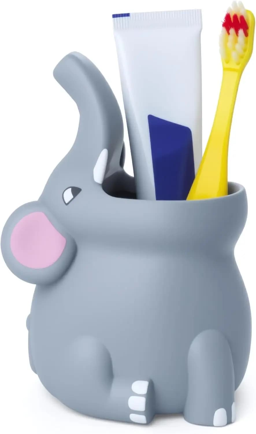 Portaspazzolino in Silicone a Forma di Animale per Bambini - Organizzatore da Bagno Durevole e Facile da Pulire con Drenaggio per un Divertente Momento di Spazzolatura