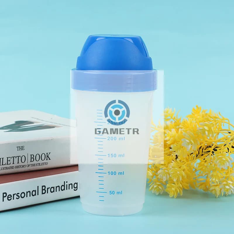 Transparent Plastic Shaker Bottle for 300ml Foods, Creative for Blends and Proteins in Powder, Portable, Water Glass