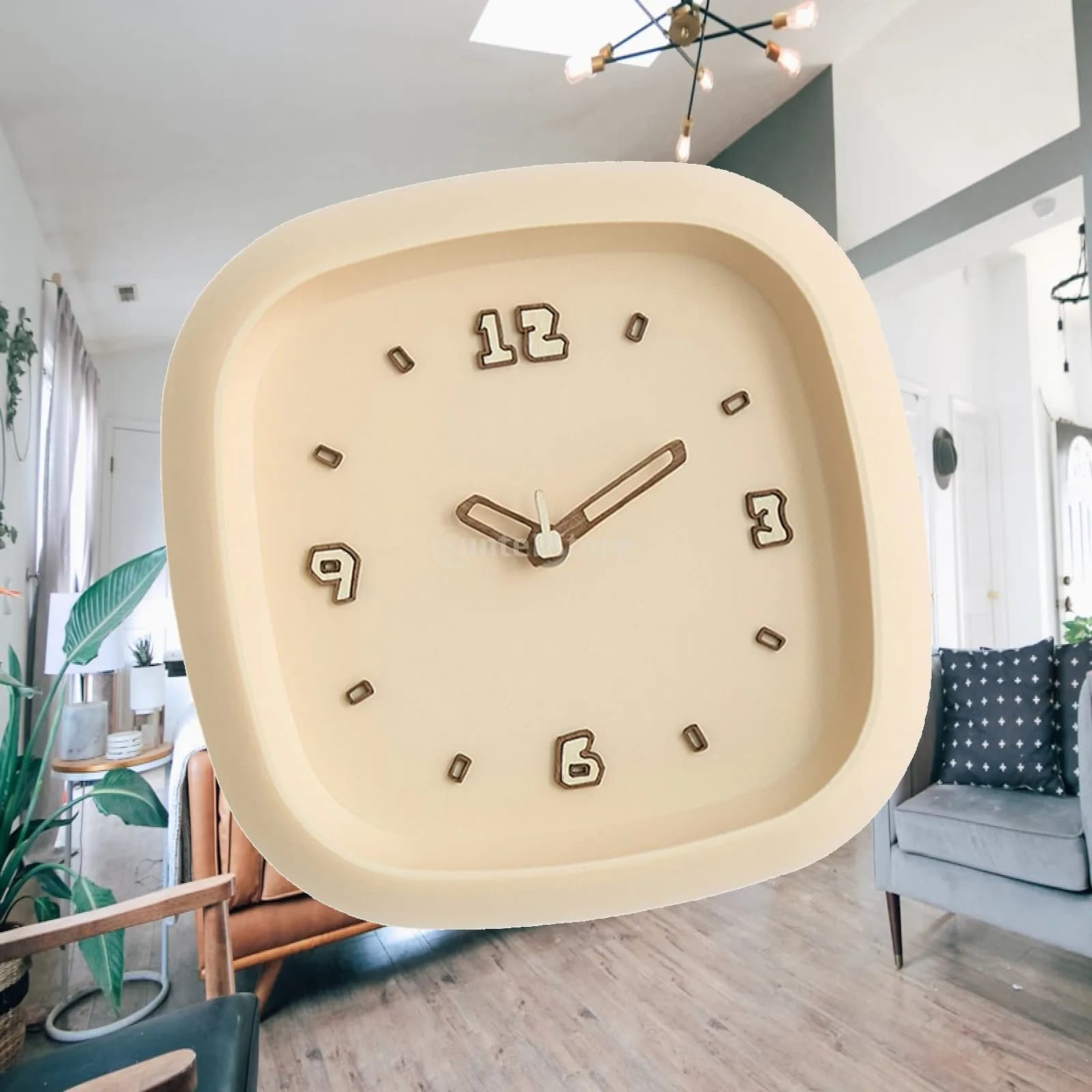 Wall Clock 25cm Ornament Modern Mute Art Clock Timepiece Wall Hanging Clock for Cafe Bar Kitchen Bedroom Home Decoration