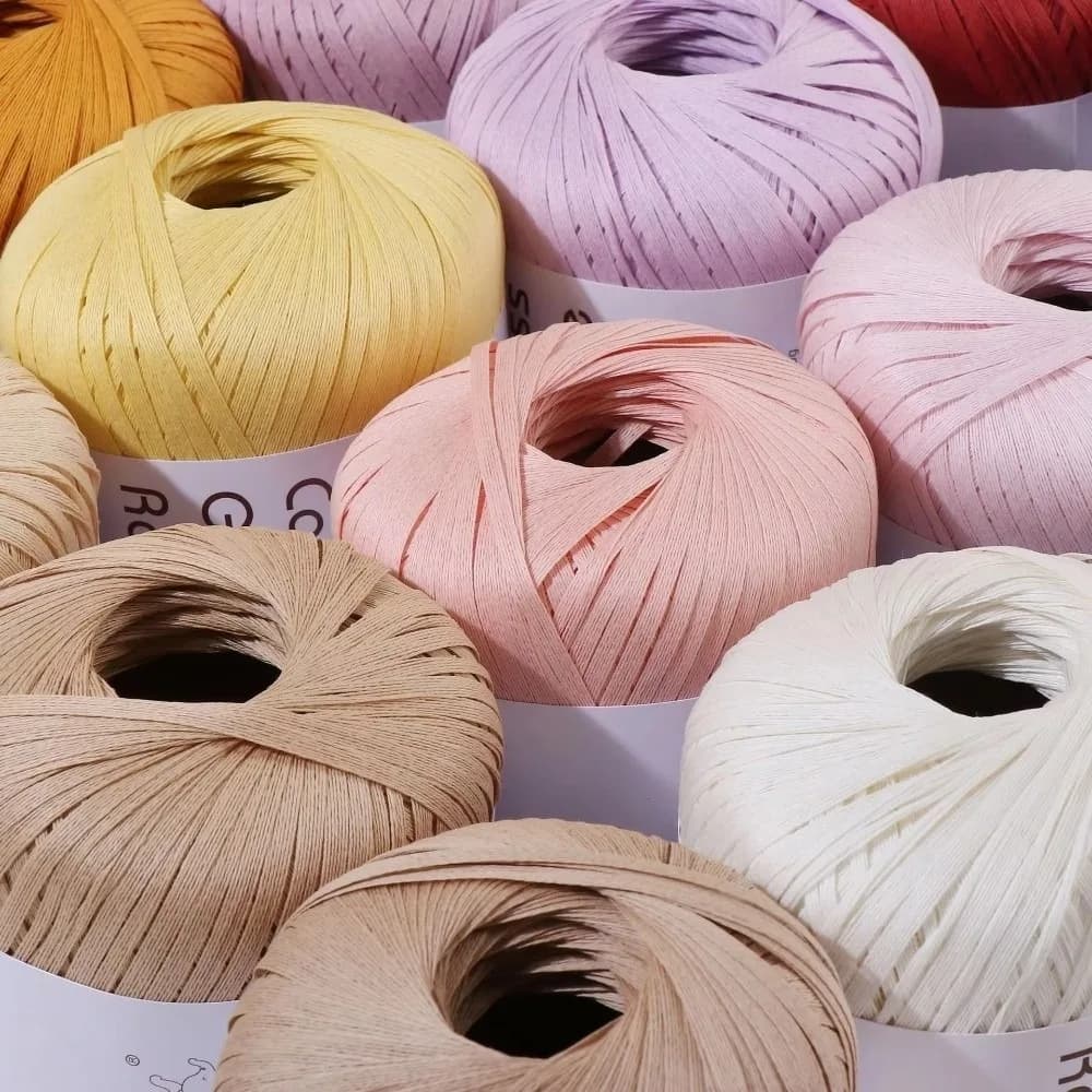 New Multicolour Rafia Yarn DIY Hand-Knitted Crocheting Paper Threads Gift Wrapping Rope Knitting