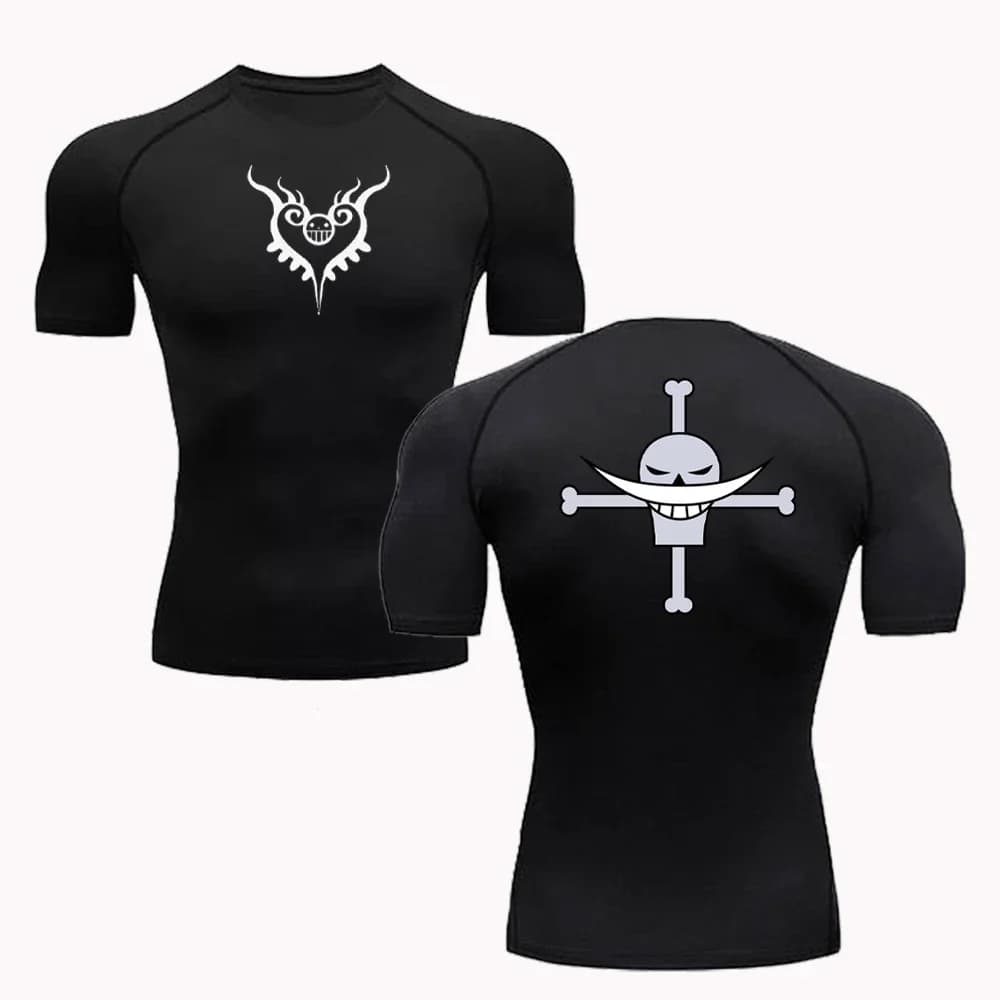 Abbigliamento Estivo Protettivo dal Sole per Uomo, T-shirt Anime, Maglietta Sportiva a Rapida Asciugatura per Fitness e Corsa, Rashguard Aderente S-3XL