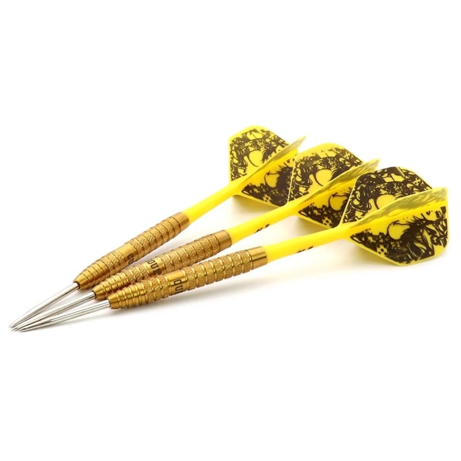CUESOUL BIG BEAST Set di freccette con punta in acciaio al tungsteno al 90% Peso della canna 26 g con freccette dorate rivestite in titanio con custodia per freccette