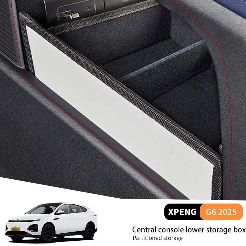 Per Xpeng G6 2025 Car Center Console Scatola di immagazzinaggio inferiore Impermeabile Comoda custodia per organizer Resistente ai graffi Interni ordinati