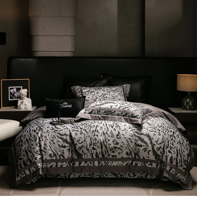 Set biancheria da letto di lusso 1000TC cotone egiziano Queen King Size Zebra Print 1 Set copripiumino, 1 lenzuolo piatto/con angoli, 2 federe