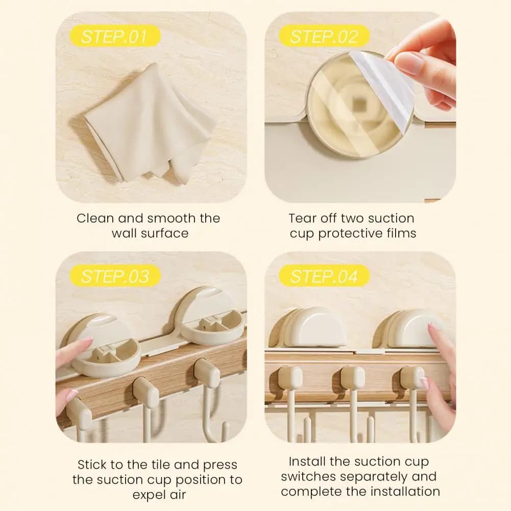 Gancio da parete resistente alle alte temperature Gancio a ventosa retrattile per bagno Cucina Forte carico per asciugamani