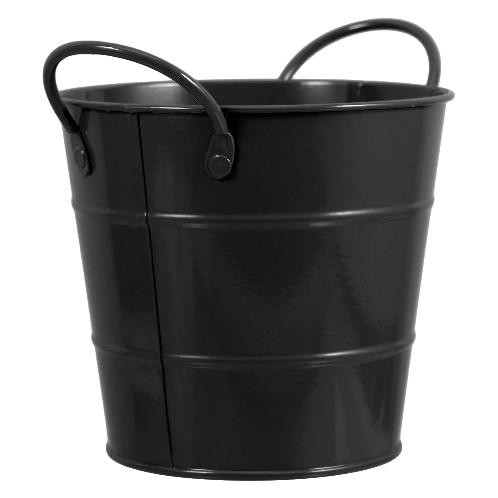 Piccolo Cestino da Scrivania in Ferro, Mini Contenitore Stretto per Ufficio, Casa, Scuola, Portapenne, Vaso per Fiori, Contenitore per Pennelli da Trucco, Nero
