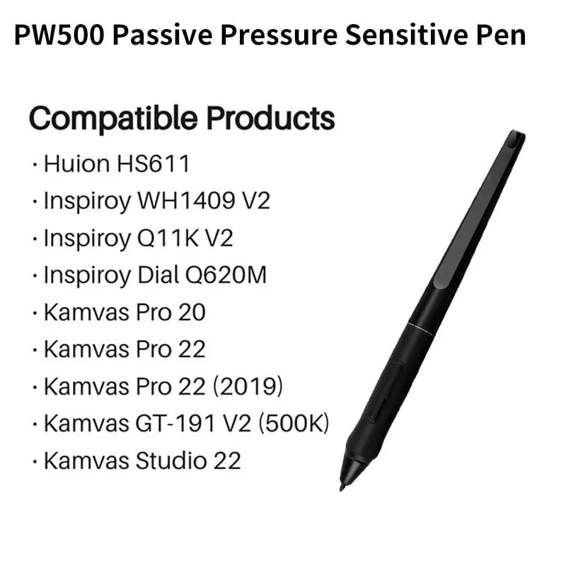 HUION PW500 Stilo senza batteria per tablet Huion KAMVAS GT-191V2 (500K) / KAMVAS PRO 20/PRO 22 e Inspiroy Q11KV2 / WH1409V2