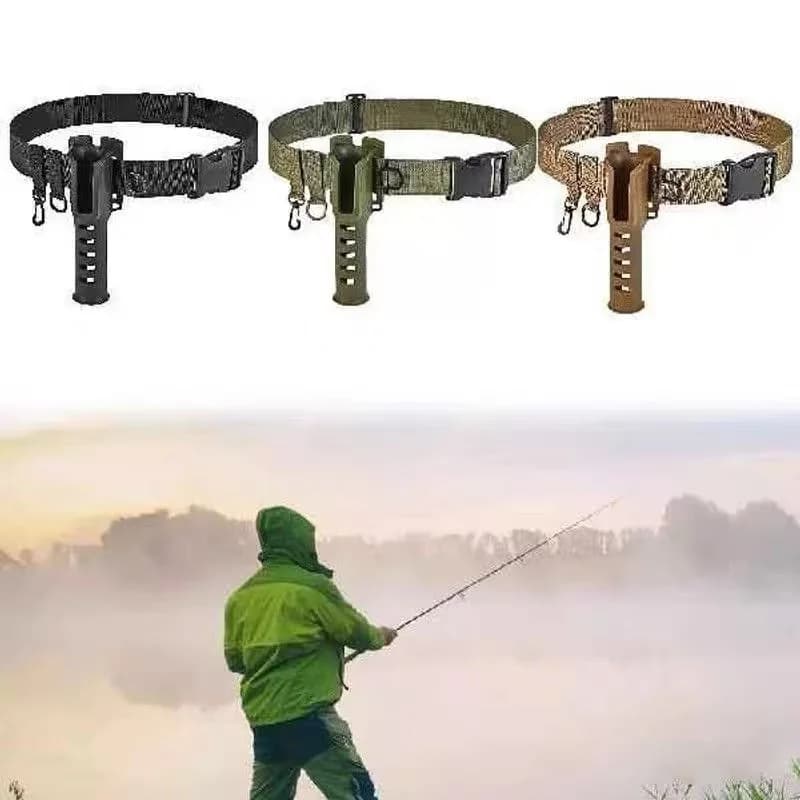 2026 Adjustable Fishing Rod Belt Holder Wading Belt with Lure Insertion Hanging Buckle Portable Waist Support for Fishing Tackle