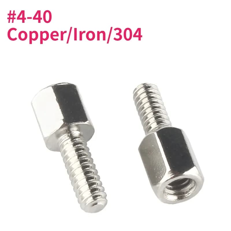 # 4-40*5/6 + L Rame/Fro Nichelato/Acciaio Inossidabile 304 Hex Standoff Maschio-Femmina Distanziatore Jackscrew per Scheda PCB Scheda Madre