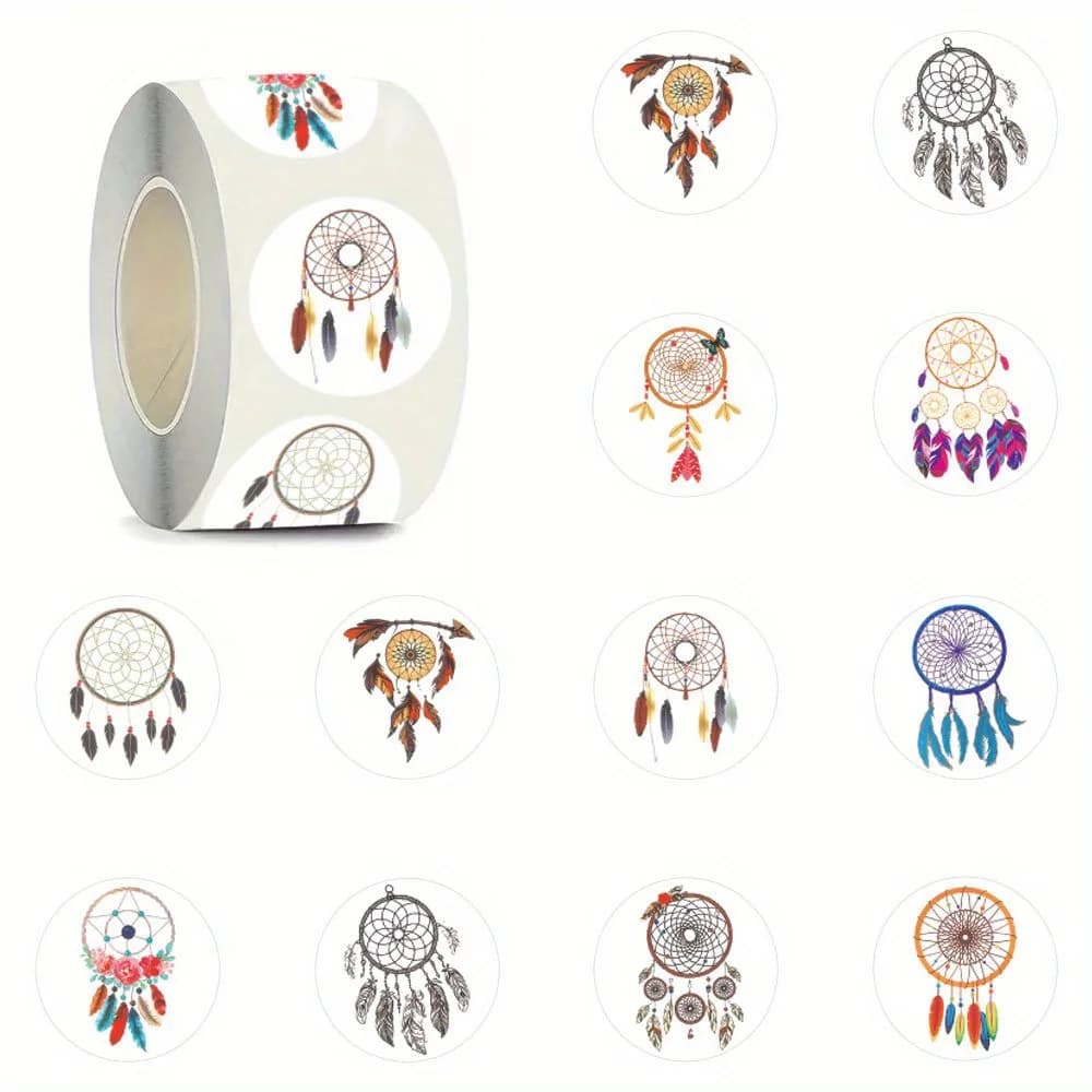 500PCS/Roll Dream Catcher Adhesive Tape Sticker 1 Inch Self-adhesive Decorative Sealing Letter, Gift，Skateboard Stickers, Etc