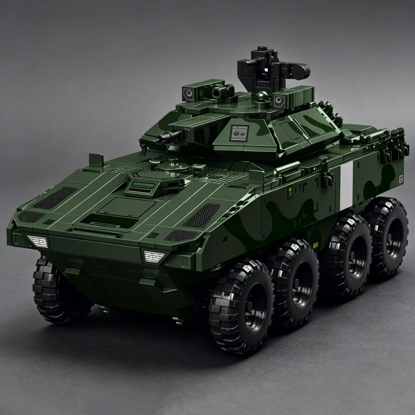 LAV-G1 8×8 Veicolo da Combattimento a Ruote per Fanteria, Modello di Costruzione a Blocchi: Veicolo Corazzato Cingolato, Giocattolo Educativo