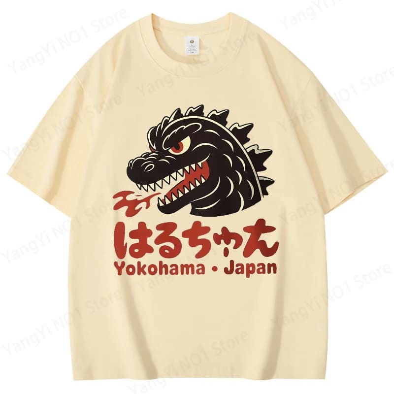 T-shirt da uomo con stampa Monster Head Fierce, 100% cotone, oversize, con grafica pop culture, anche per donna, top, streetwear