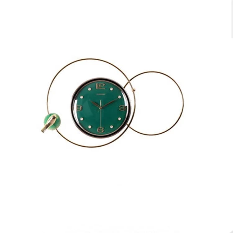 Orologio da parete in pelle verde militare Orologio da parete a pendolo con decorazione nordica per hotel per regalo domestico