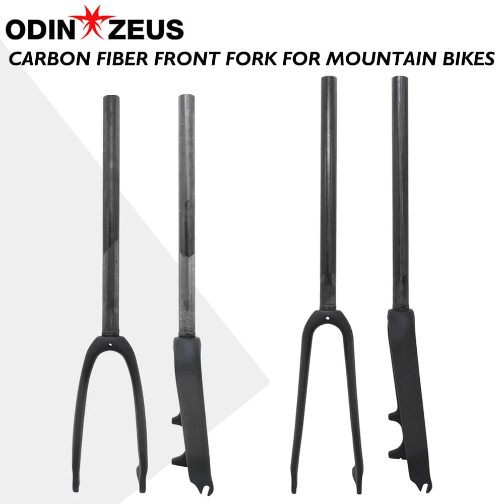 Forcella Anteriore Bici in Fibra di Carbonio T1000 28.6mm 1-1/8" Compatibile con Ruote da 16/20 Pollici Freno a Disco Lunghezza 400mm Ricambi Bici