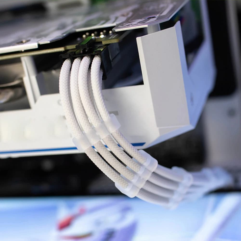 Set di 24 Organizzatori per Cavi PC, Compatibili con Connettori 24Pin, 8Pin, 6Pin, in Acrilico per Cavi di Alimentazione PC da 3.0-3.6mm