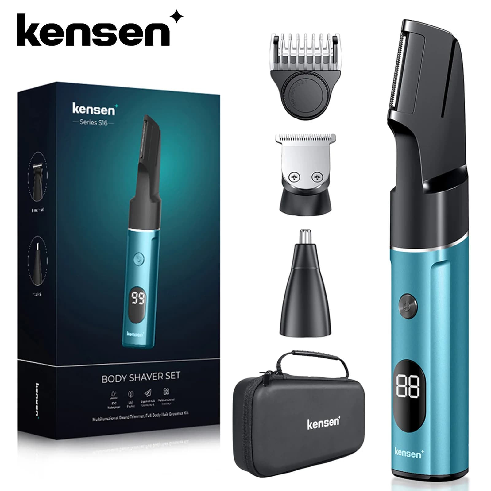 Kensen S16 Electric Hair Trimmer for Men 3 In 1 Hair Cutting Machine Nose/Beard Hair Trimmer Waterproof Hair Clipper for Barber